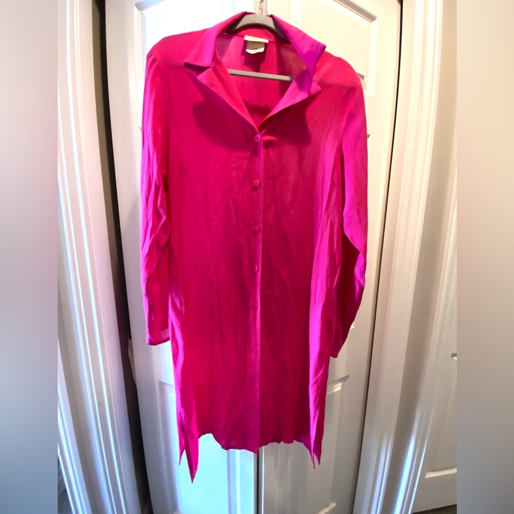 Linda Lundstrom Pink Button-Up Shirt/ Dress